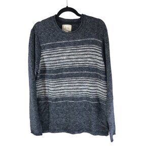 Bixby Nomad Mens Long Sleeve Knit Sweater Striped Cotton Blend Size M